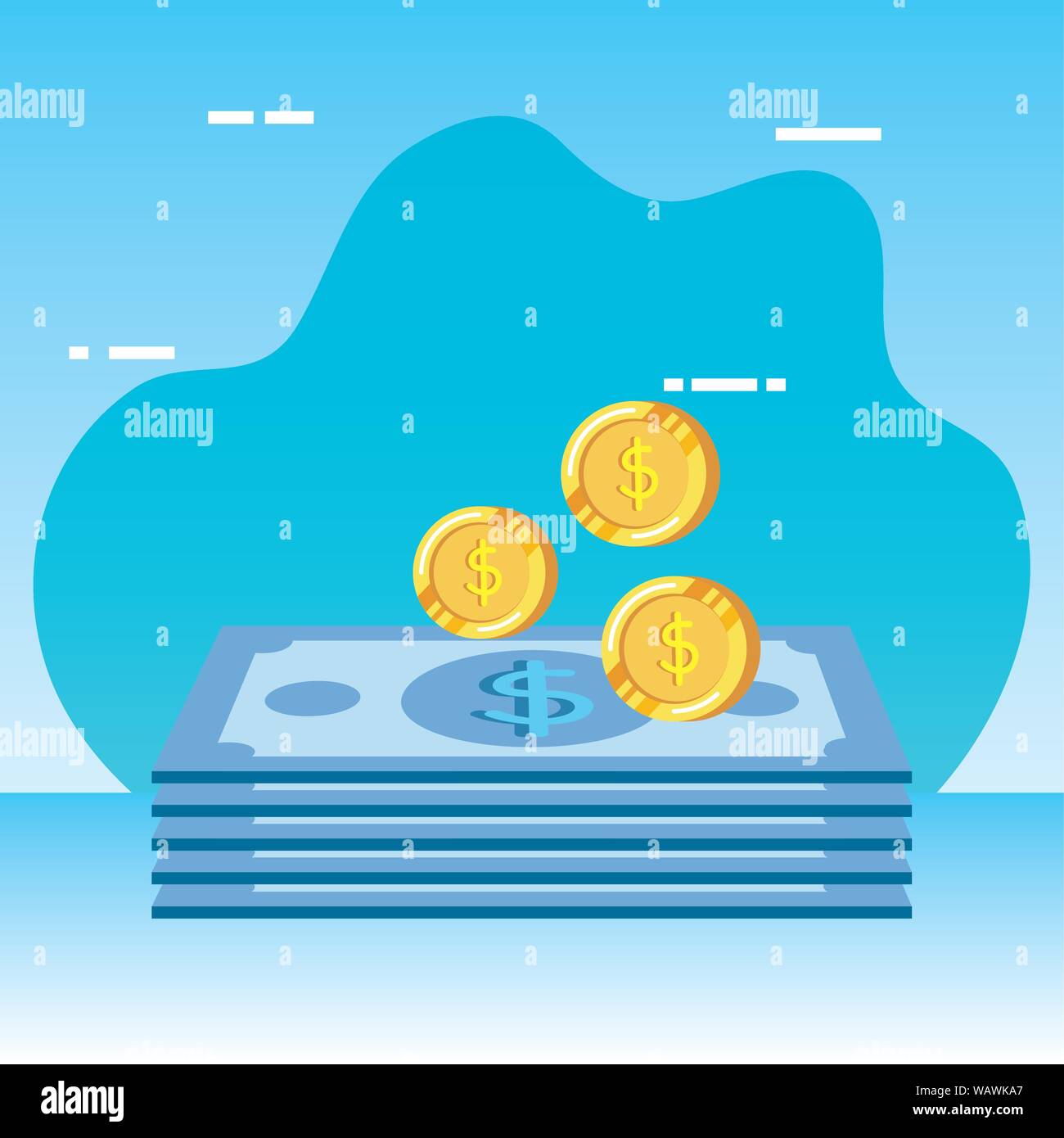 coins and bills money dollars icons Stock Vector Image & Art - Alamy