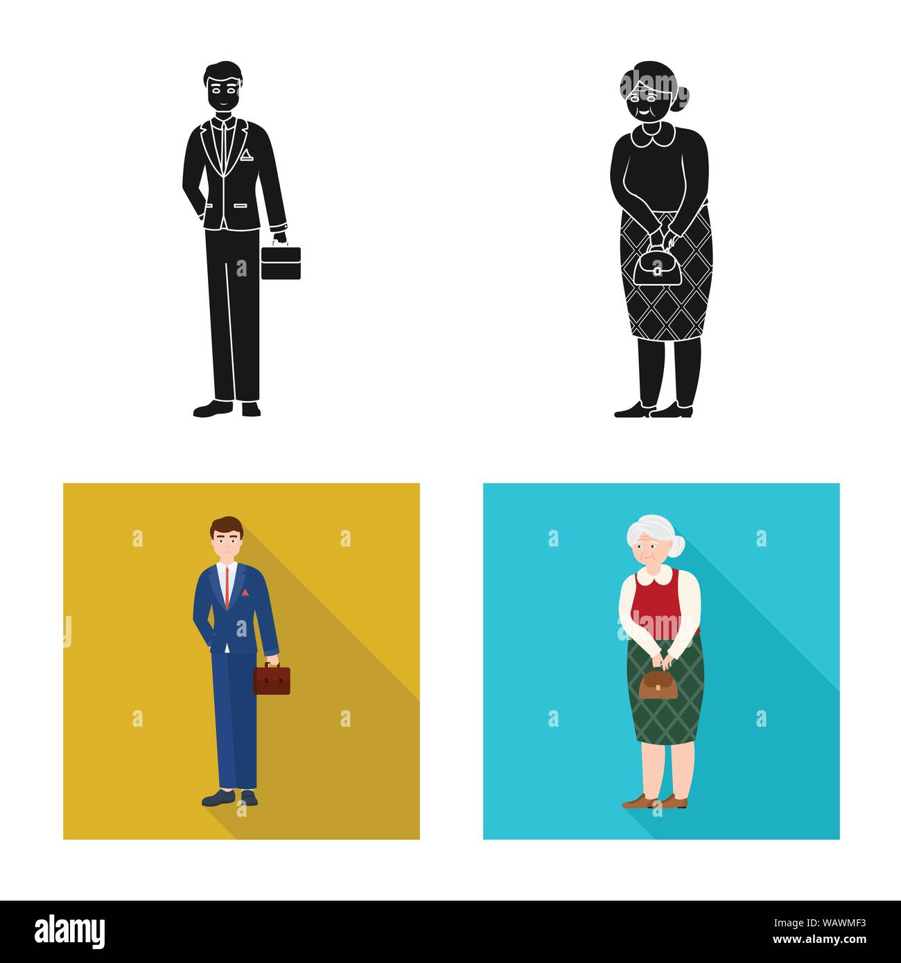 Isolated object of character and avatar sign. Set of character and ...