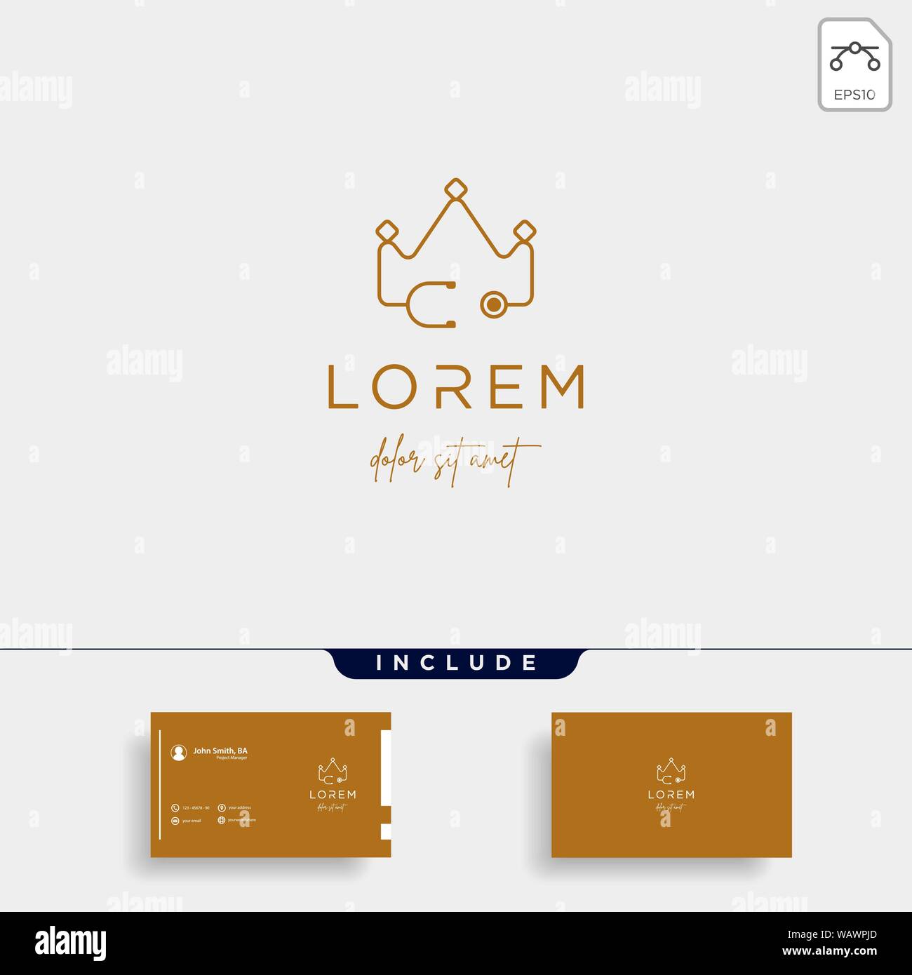 king medical logo design vector health isolated Stock Vector