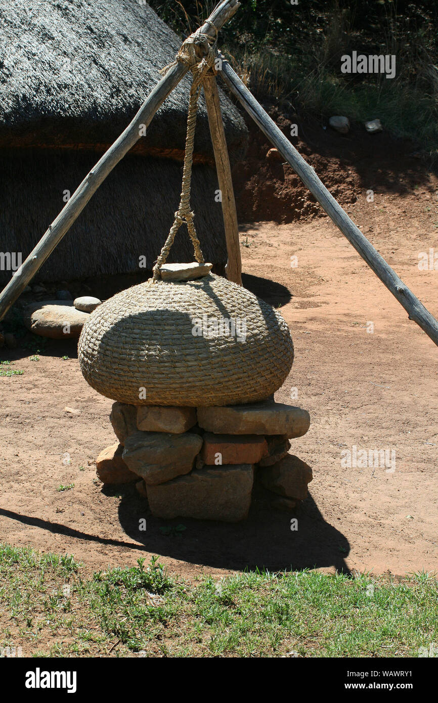 Traditional grain storage basket, Basotho Cultural Village, Free State