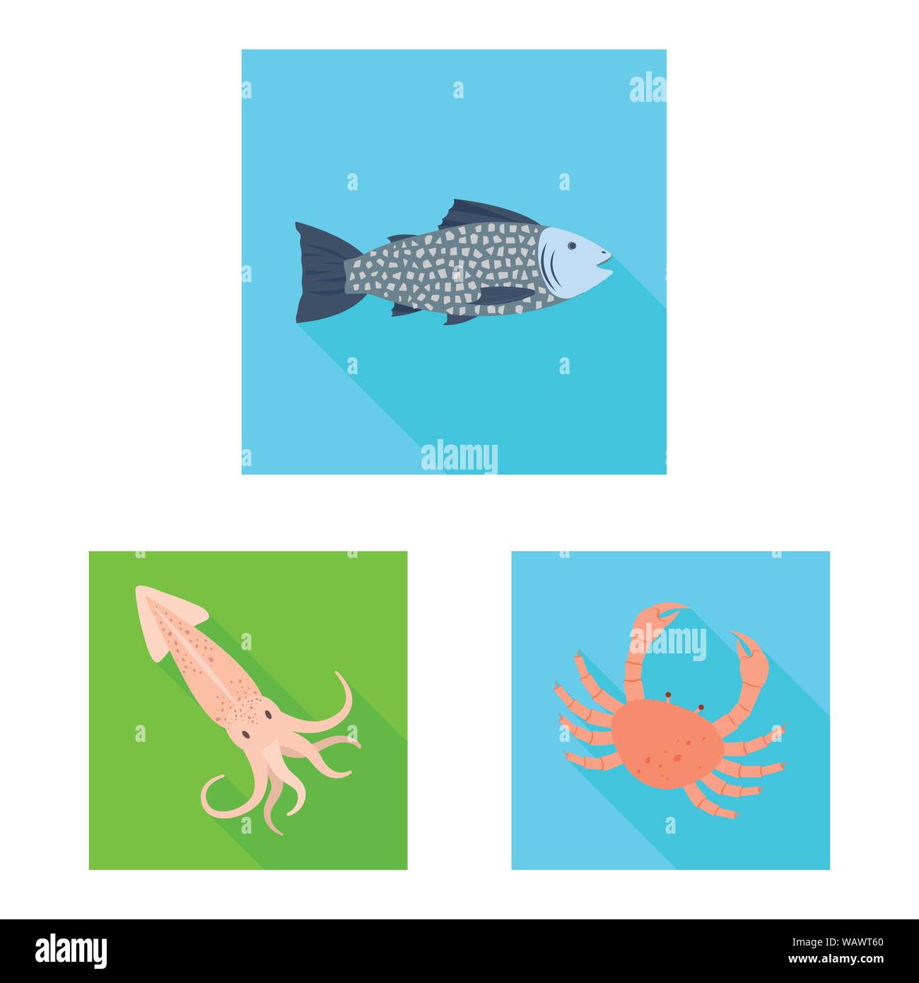 Vector illustration of product and ocean icon. Collection of product ...