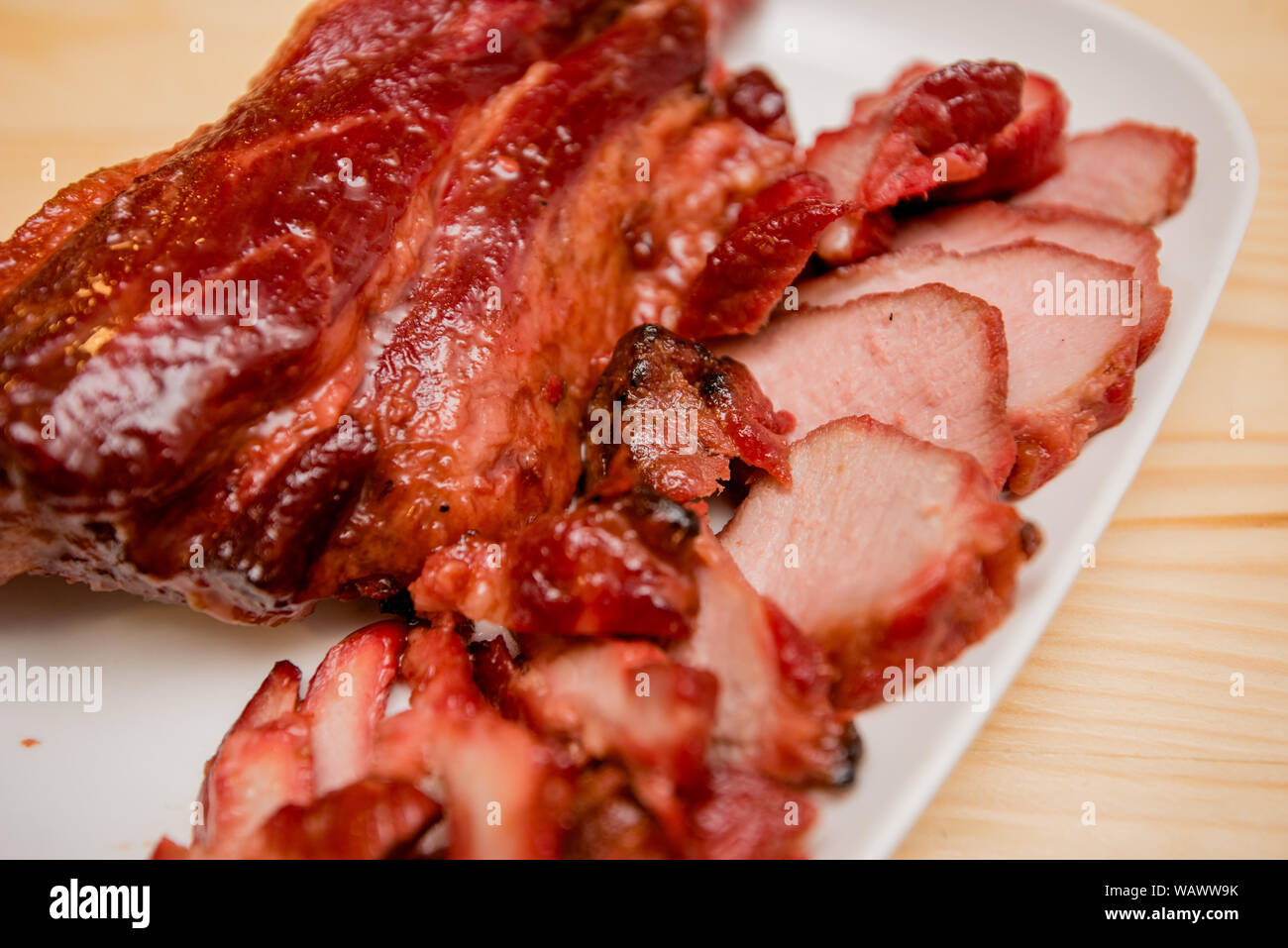 Hong Kongstyle roast pork, roast pork, Thai roasted crispy pork, Thai