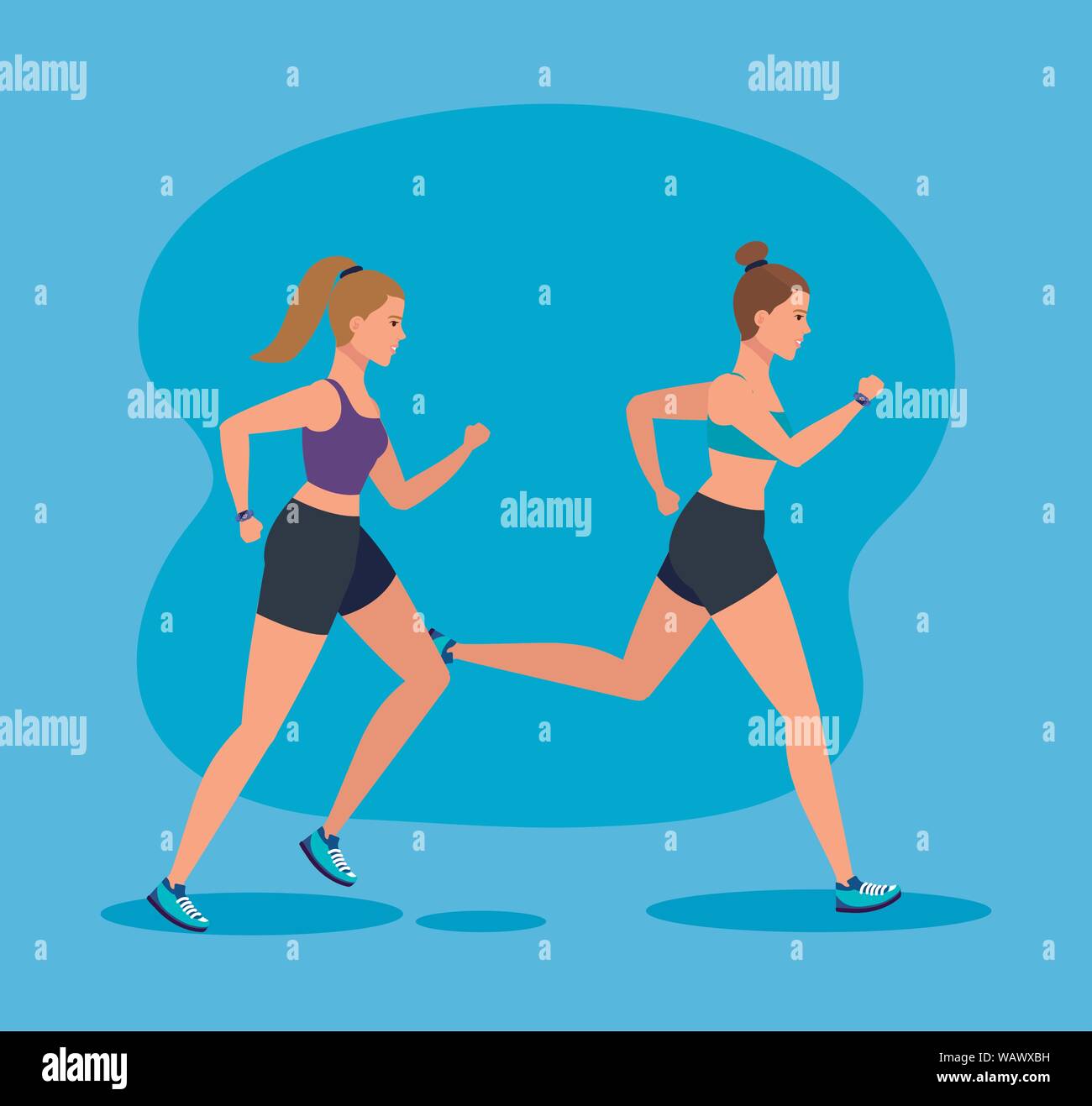 women running to sport practice activity Stock Vector Image & Art - Alamy