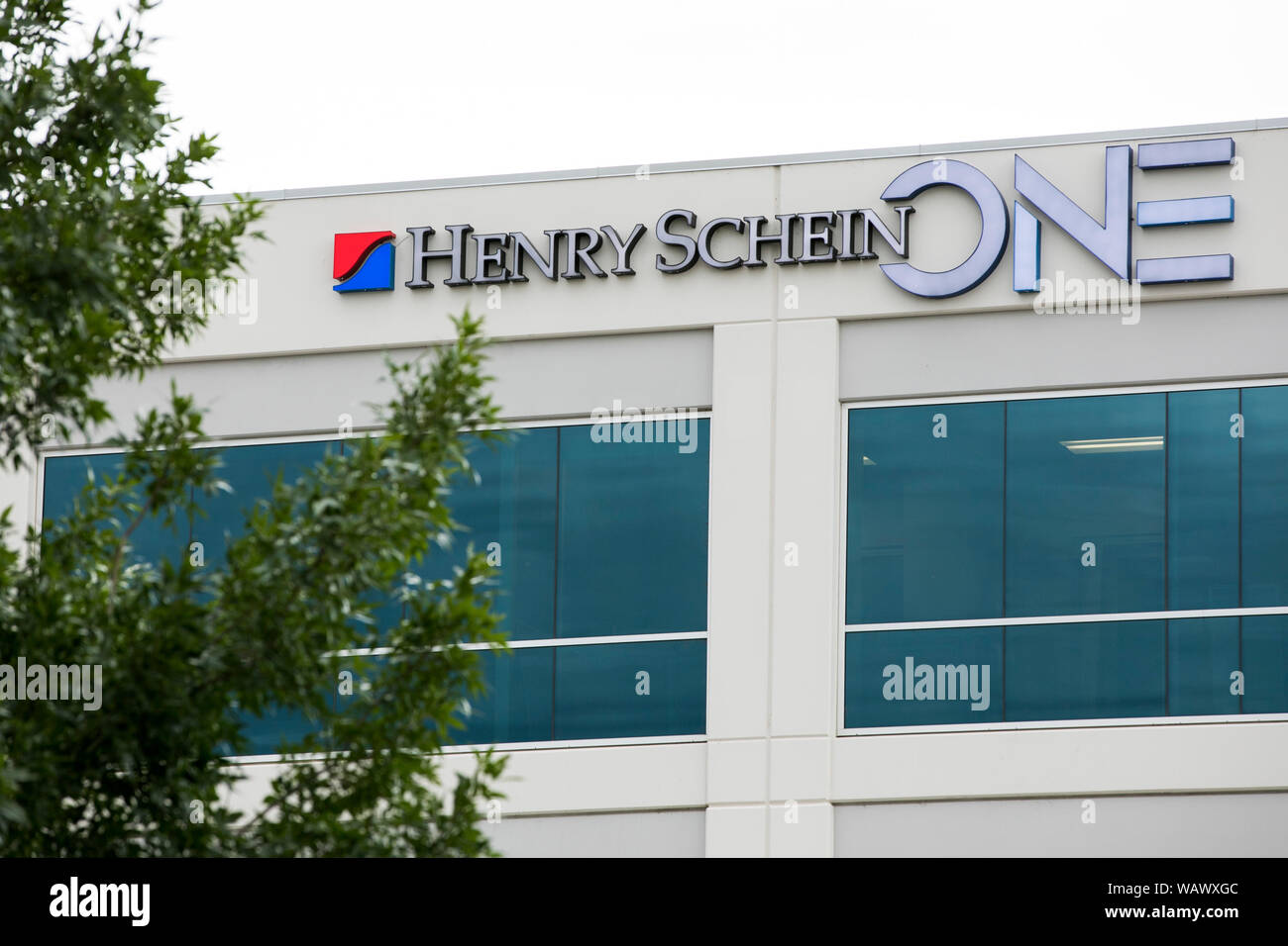 A logo sign outside of a facility occupied by Henry Schein Inc., in American Fork, Utah on July 27, 2019. Stock Photo