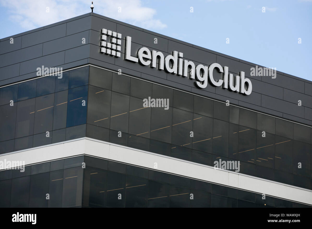A logo sign outside of a facility occupied by Lending Club in Lehi, Utah on July 27, 2019. Stock Photo