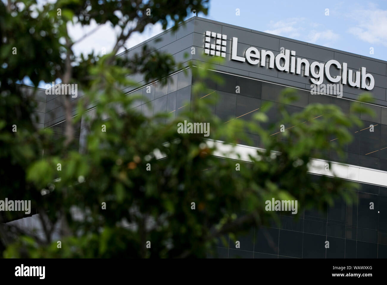 A logo sign outside of a facility occupied by Lending Club in Lehi, Utah on July 27, 2019. Stock Photo