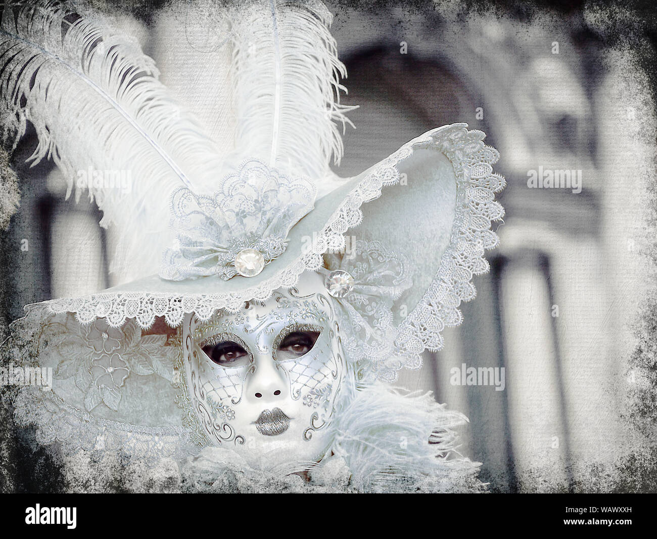 Venice Carnival (Carnevale) takes place in the run up to lent. See the city at its most colourful, with masks, costumes, & opulent masquerade balls. Stock Photo