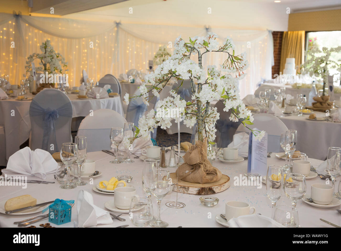 Wedding Reception Room All Dressed And Ready For The Wedding
