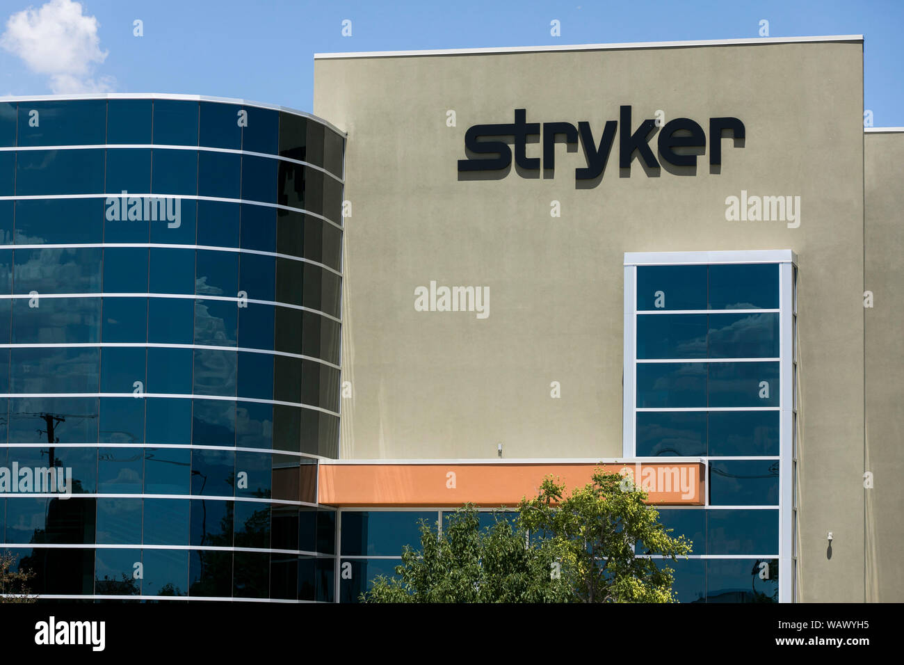 A logo sign outside of a facility occupied by the Stryker Corporation in Salt Lake City, Utah on