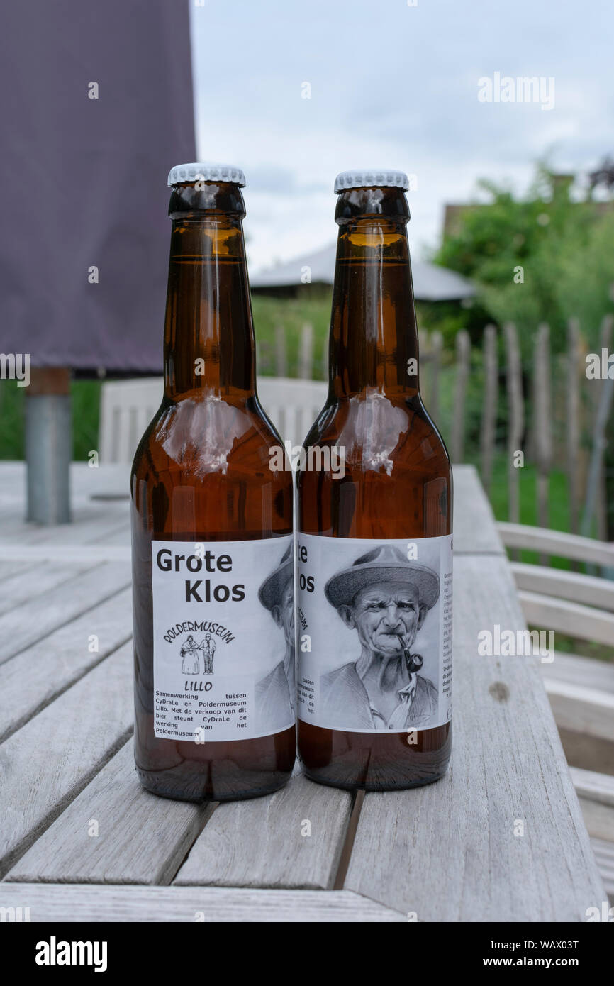 Lillo, Belgium, August 16 2019 Belgian Beer. Grote Klos, A powerful herbal triple beer brewed by brewer Carl Cydrale Stock Photo