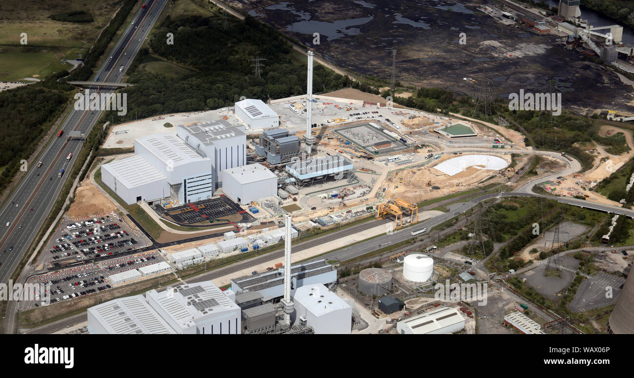aerial view of the Ferrybridge Multifuel 1 (FM1) power station, West Yorkshire Stock Photo
