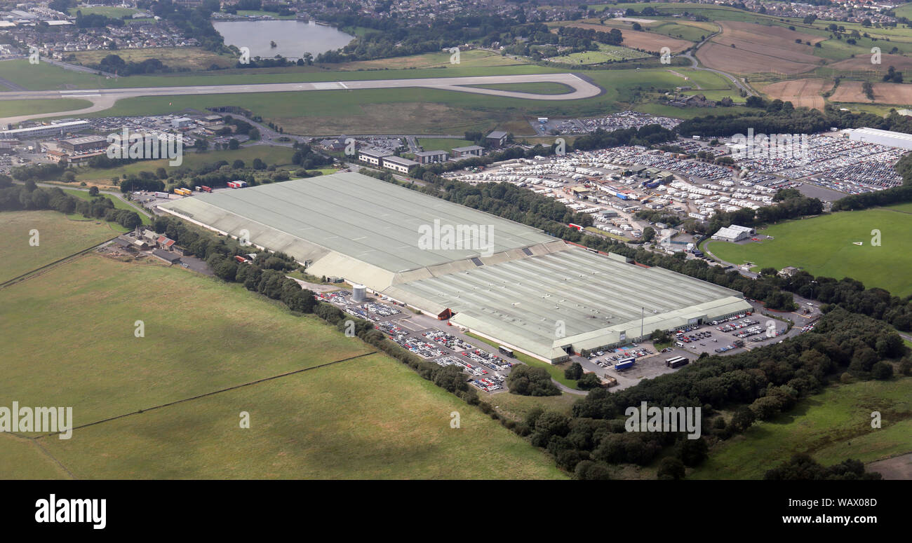 aerial view of the Leeds and Bradford Airport Industrial Estate Stock Photo