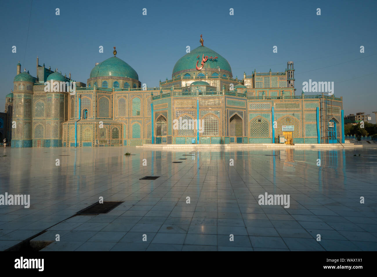 Blue Mosque in Mazar-e Sharif, Afghanistan (Shrine of Hazrat Ali) Stock Photo