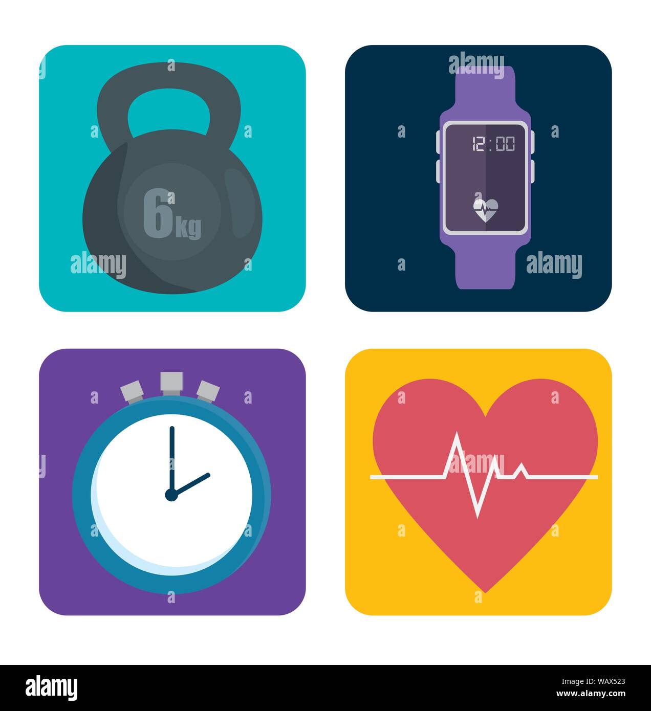 set of sport exercise icons to healthy lifestyle Stock Vector Image ...