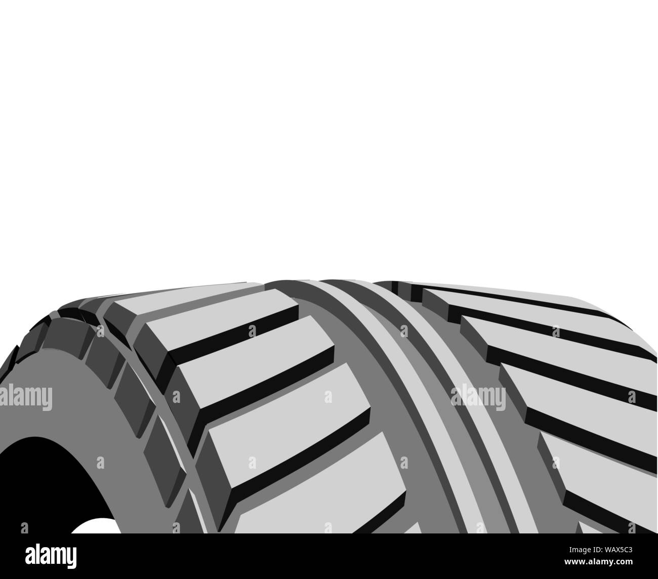 Car tire with tire marks on a white background. Vector Stock Vector