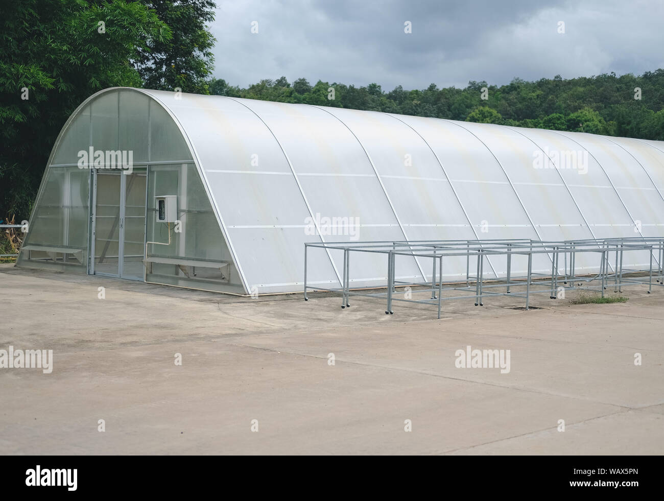 sun solar dryer greenhouse for drying food ingredient by sunlight Stock