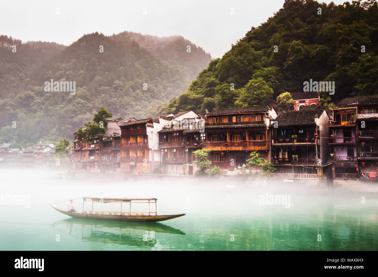 Fenghuang, Hunan, China ancient town. It was built in 1704, and was added to the UNESCO World Heritage Tentative List on March 28, 2008. Photo shot on Stock Photo