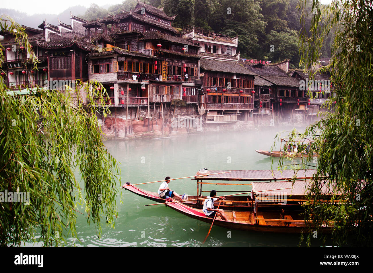 Fenghuang, Hunan, China ancient town. It was built in 1704, and was added to the UNESCO World Heritage Tentative List on March 28, 2008. Photo shot on Stock Photo