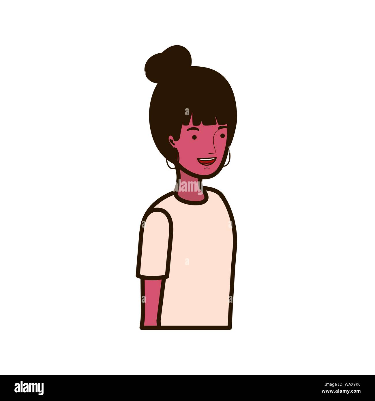 young woman smiling in white background Stock Vector Image & Art - Alamy