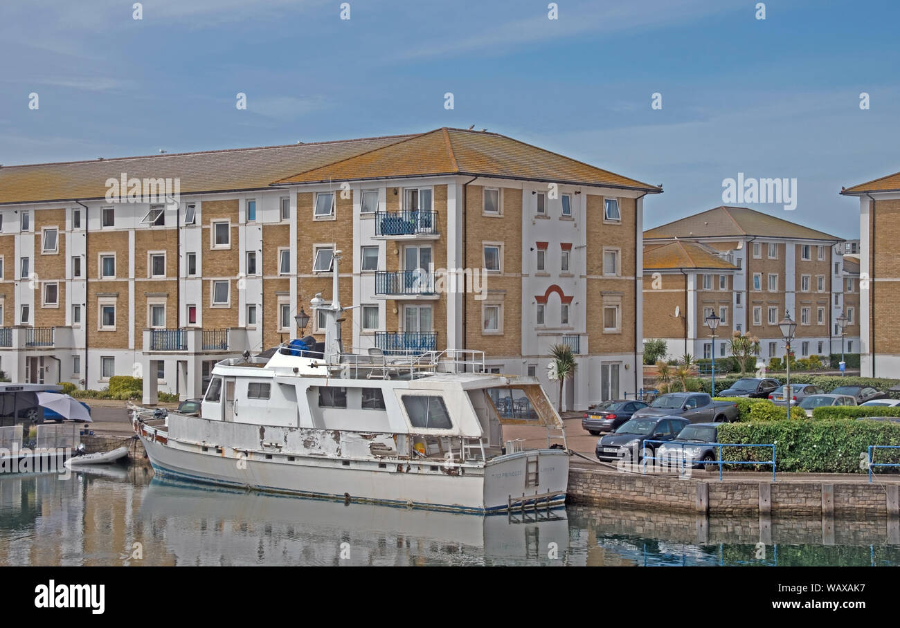 Brighton Marina Boats in and Apartments Stock Photo Alamy