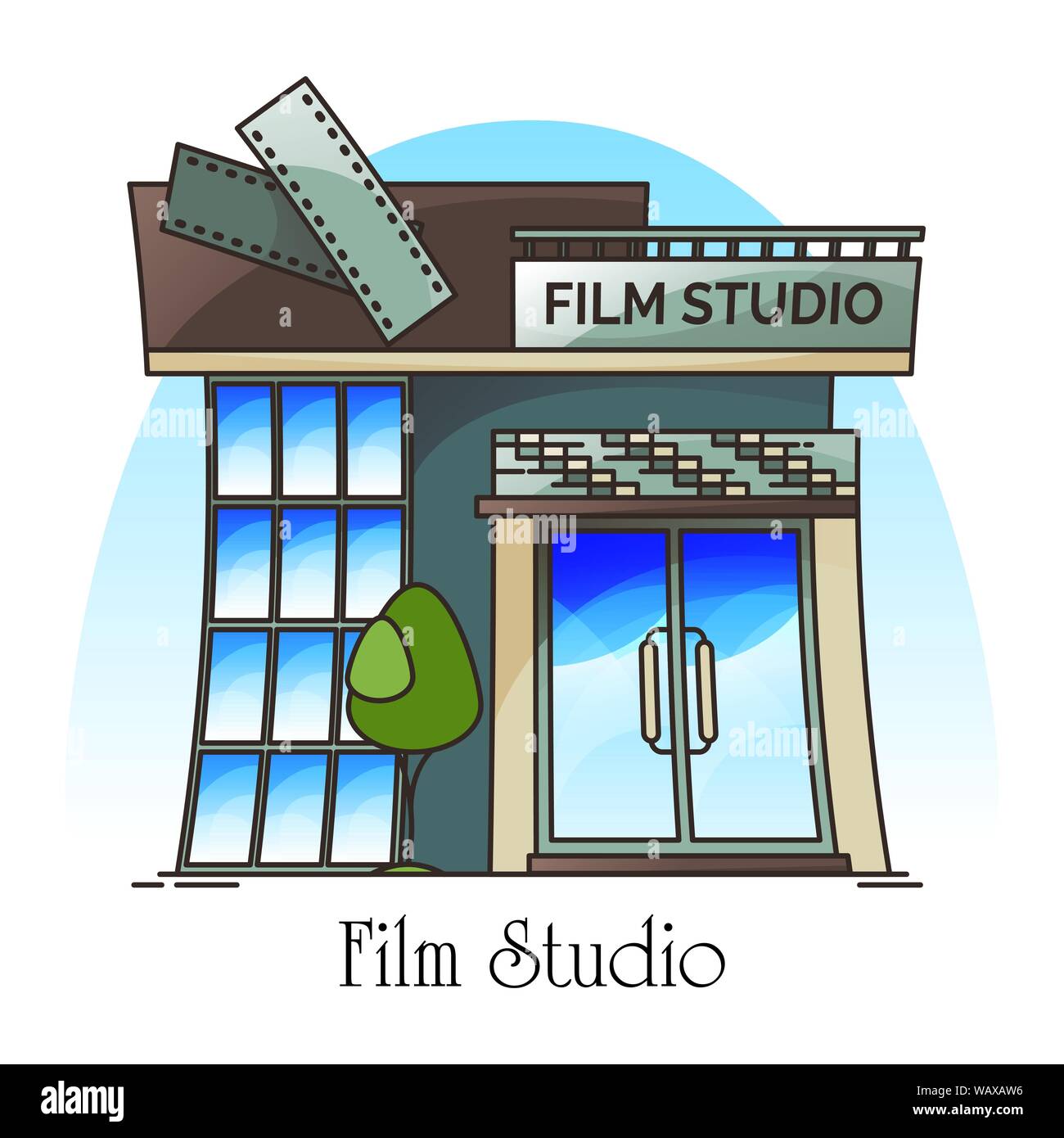 Film studio or movie creation company Stock Vector