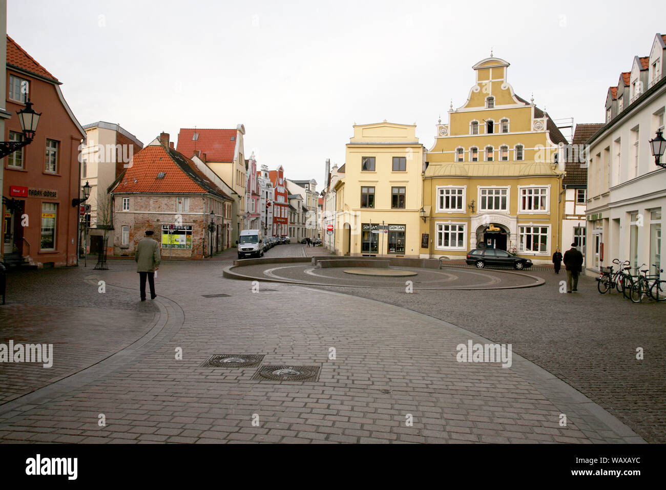 WISMAR Hanseatic city in northern Germany on the Baltic sea buildings in old town Stock Photo