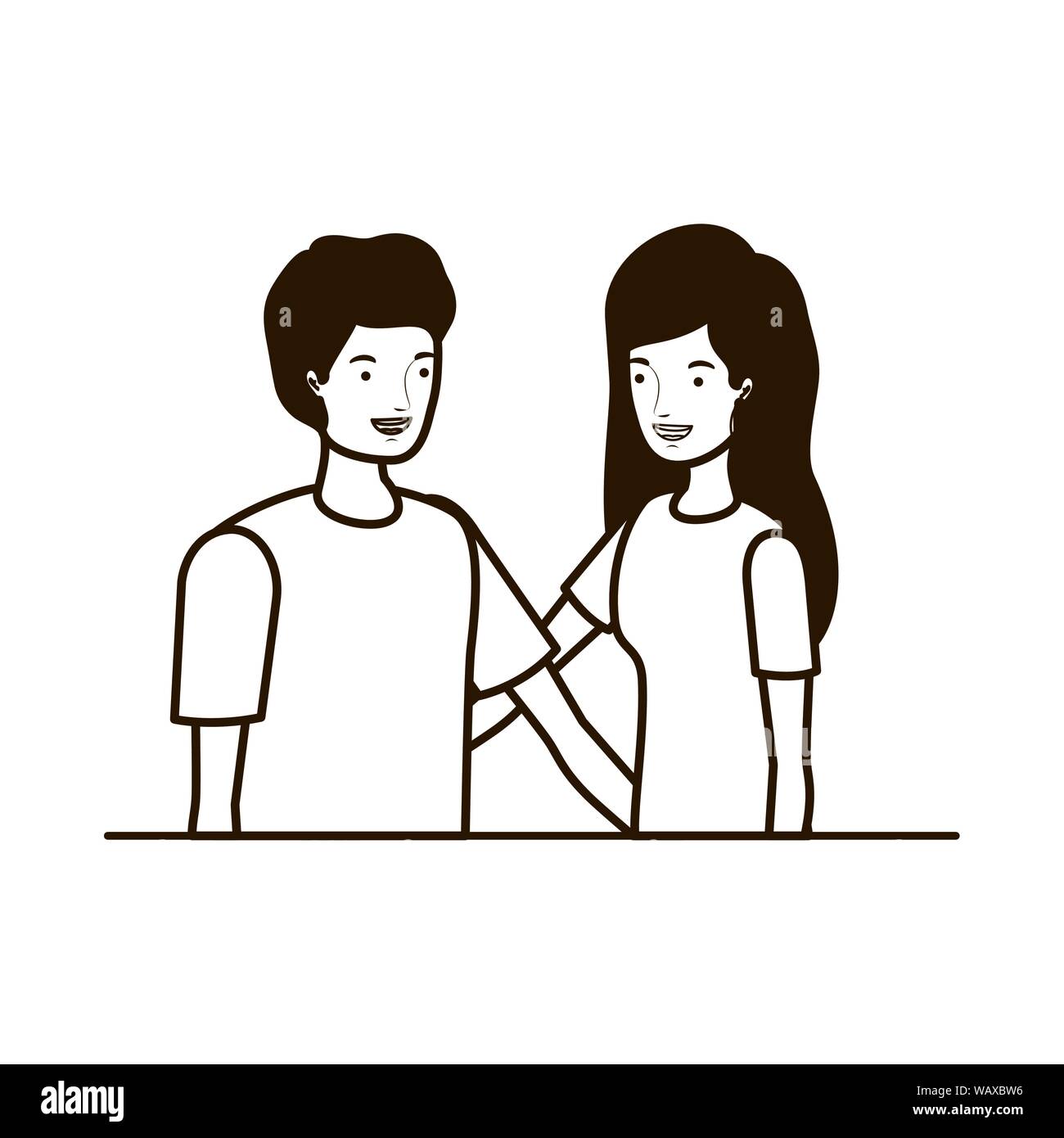 Silhouette Of Couple Of People Smiling And Hugging Each