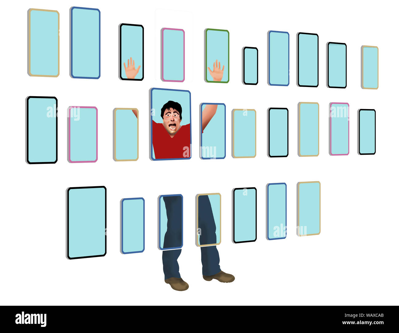 Cell phone sale in a store excites a customer Stock Photo Alamy