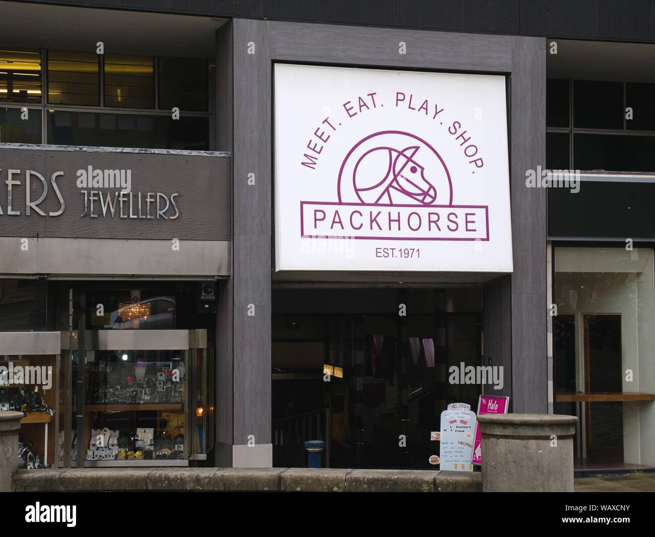 The packhorse shopping arcade Huddersfield Yorkshire England Stock