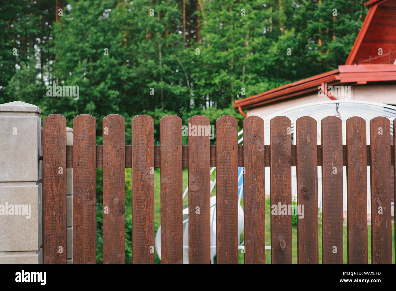 Privacy and security. Fence in close-up Stock Photo