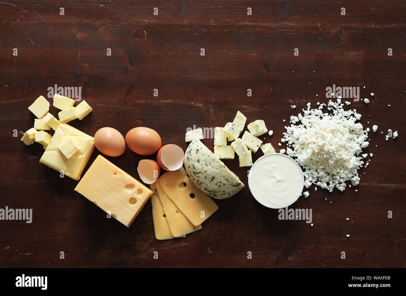 Dairy products on the table Stock Photo
