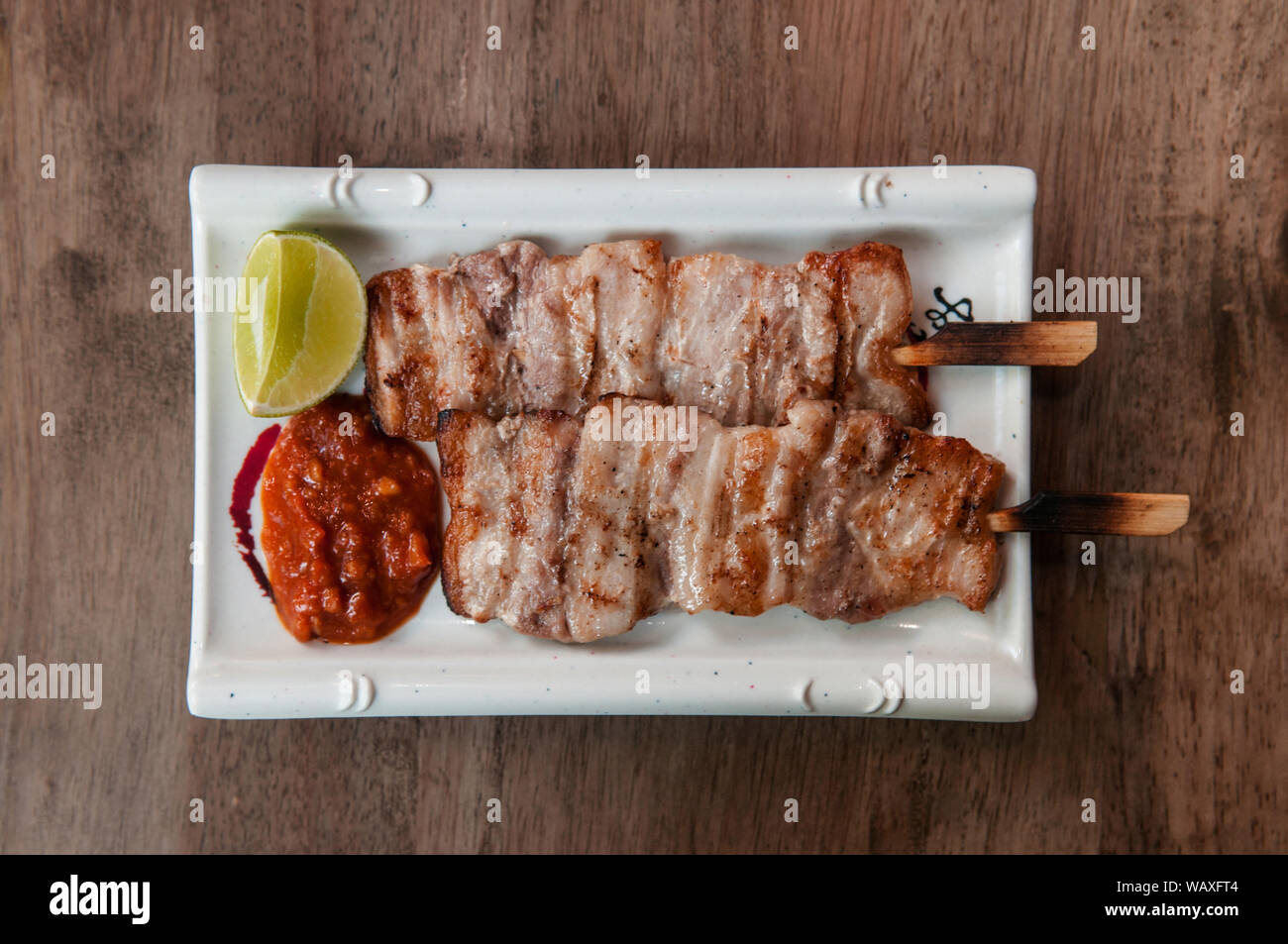 Buta Yaki Japanese barbecue pork skewers, Izakaya menu Stock Photo Alamy