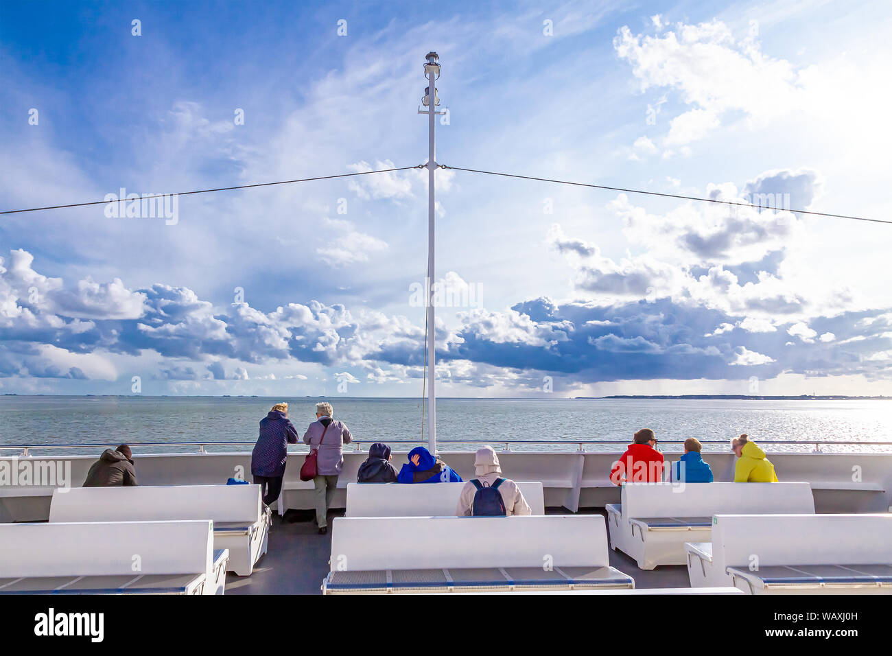 On the Ferry, North Sea, Amrum Foehr Stock Photo