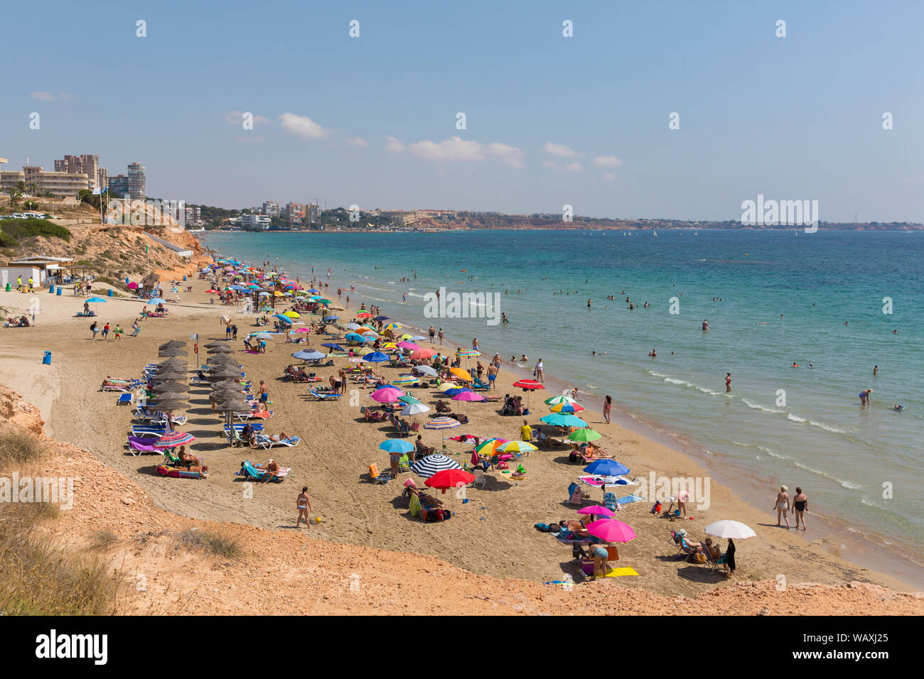 Playa Vistamar beach Mil Palmeras Costa Blanca Spain with people ...