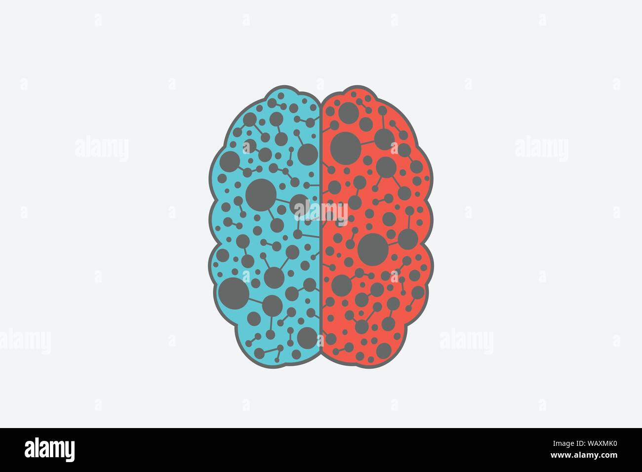 Brain Parts in piece of puzzle color connections Mind Health Vector design Stock Vector