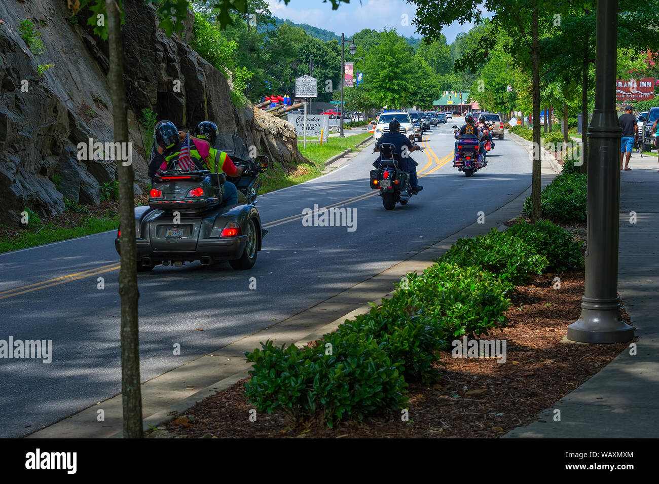 Cherokee, North Carolina,USA August 3,2019 The road leading into and