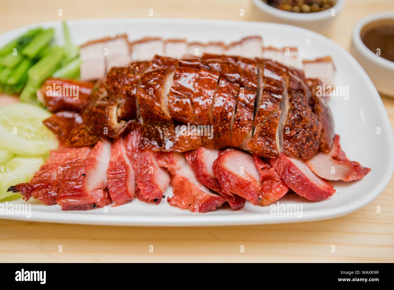 Roast duck and roast pork, Thai food, Chinese food Stock Photo