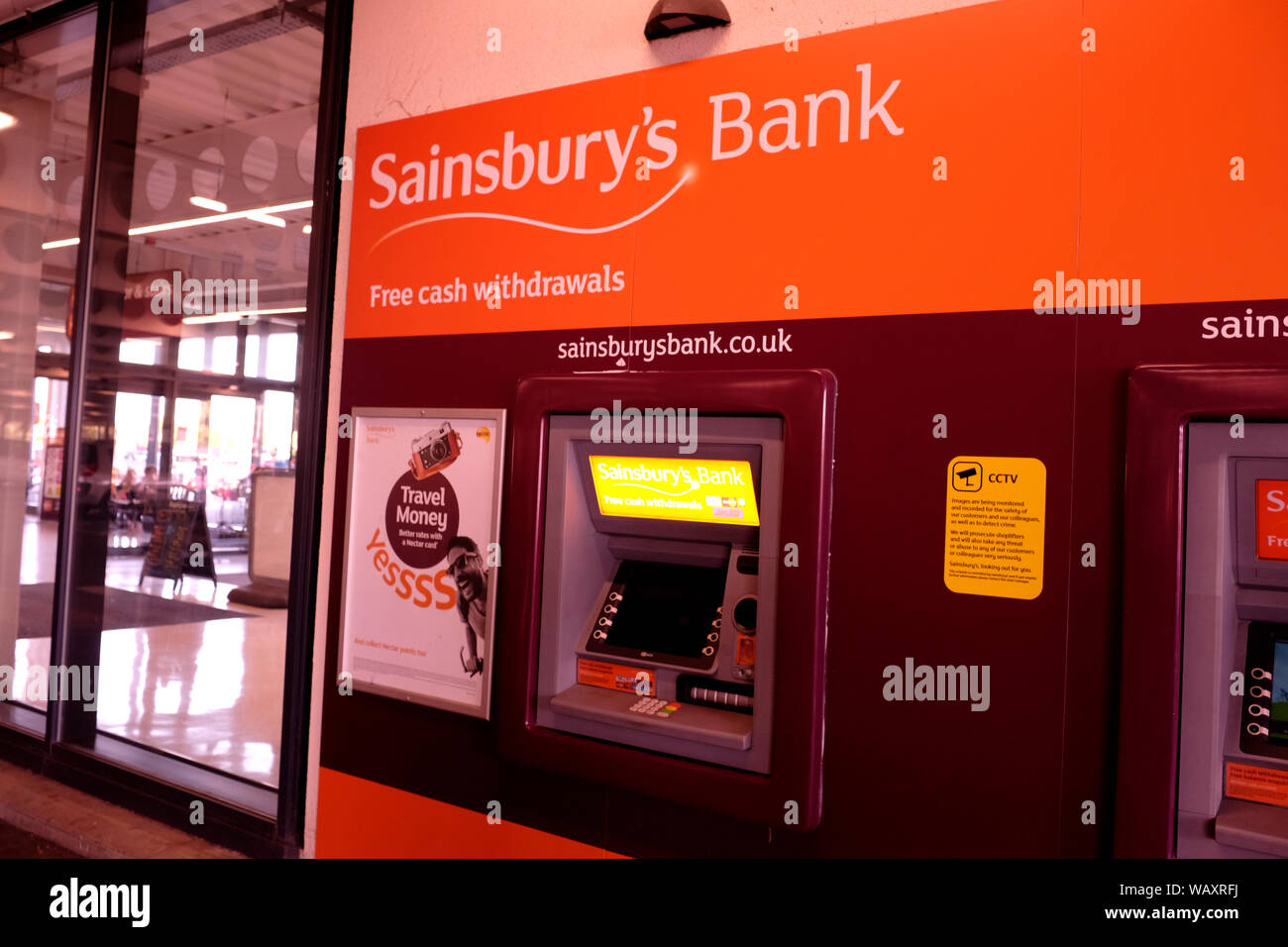 sainsbury bank cash till in westwood cross kent uk august 2019 Stock Photo