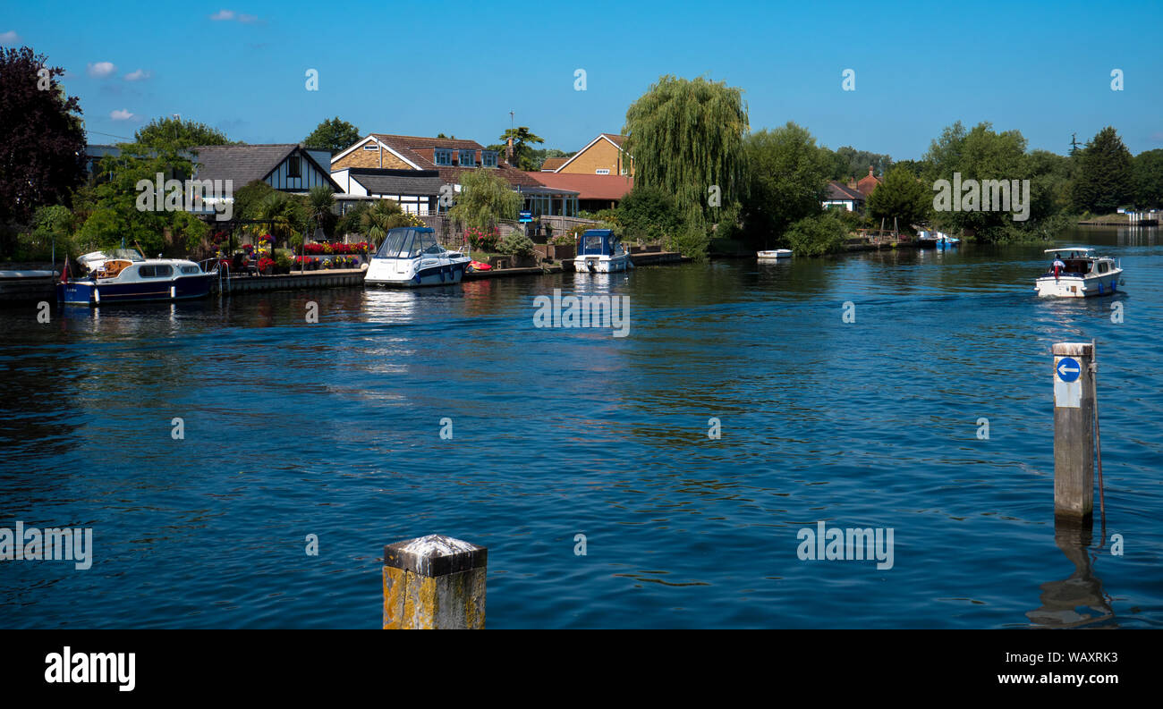 Beautiful, River Thames, Summer, Laleham Staines, Surrey, England, UK, GB. Stock Photo
