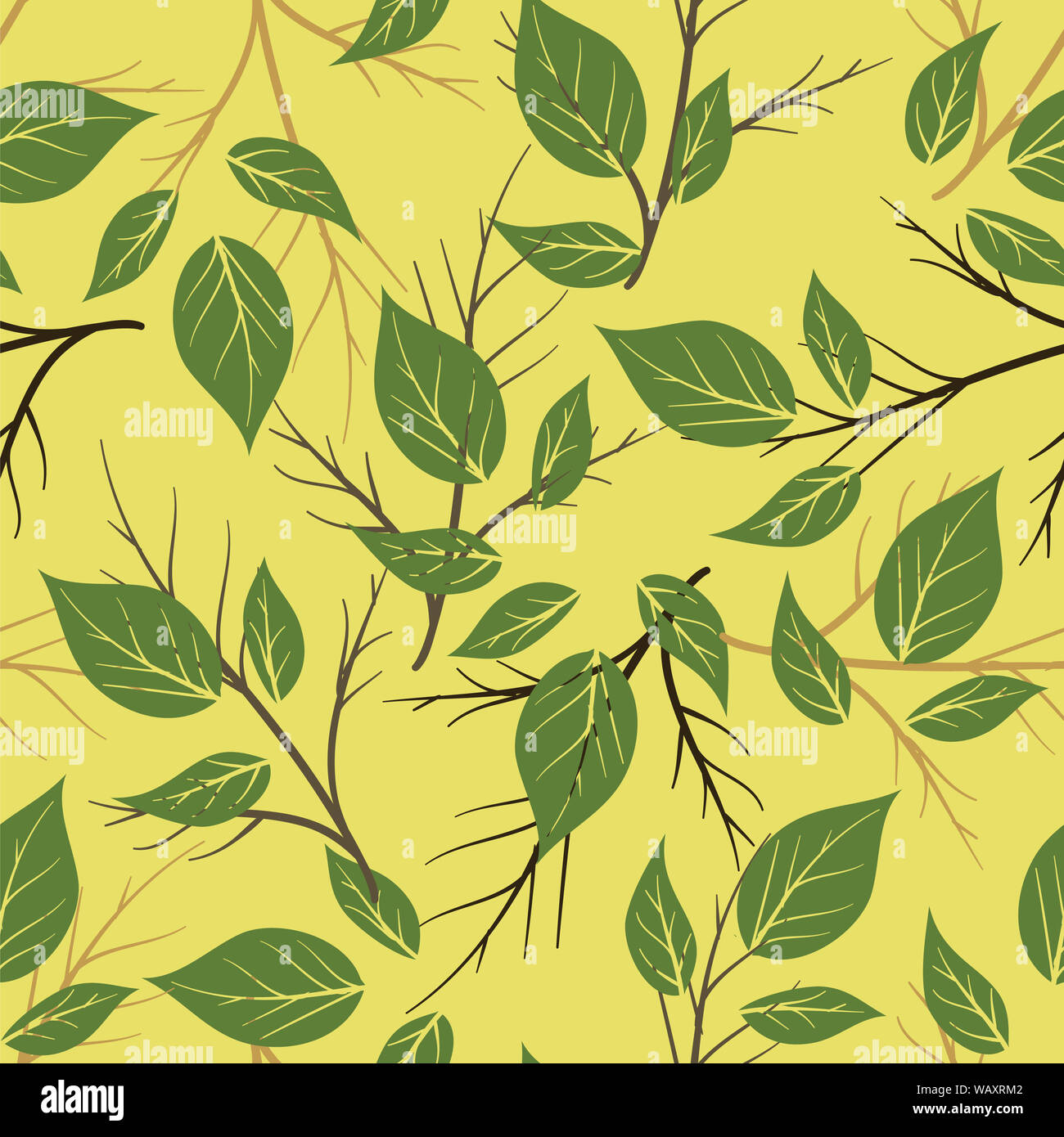 seamless flower with branches pattern Stock Photo - Alamy