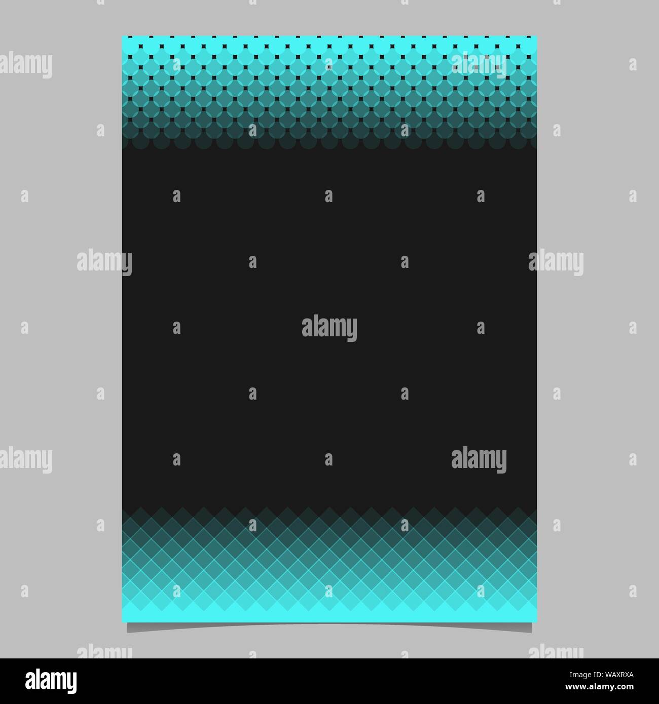 Geometric abstract halftone pattern flyer template - vector stationery graphic from squares and dots Stock Vector