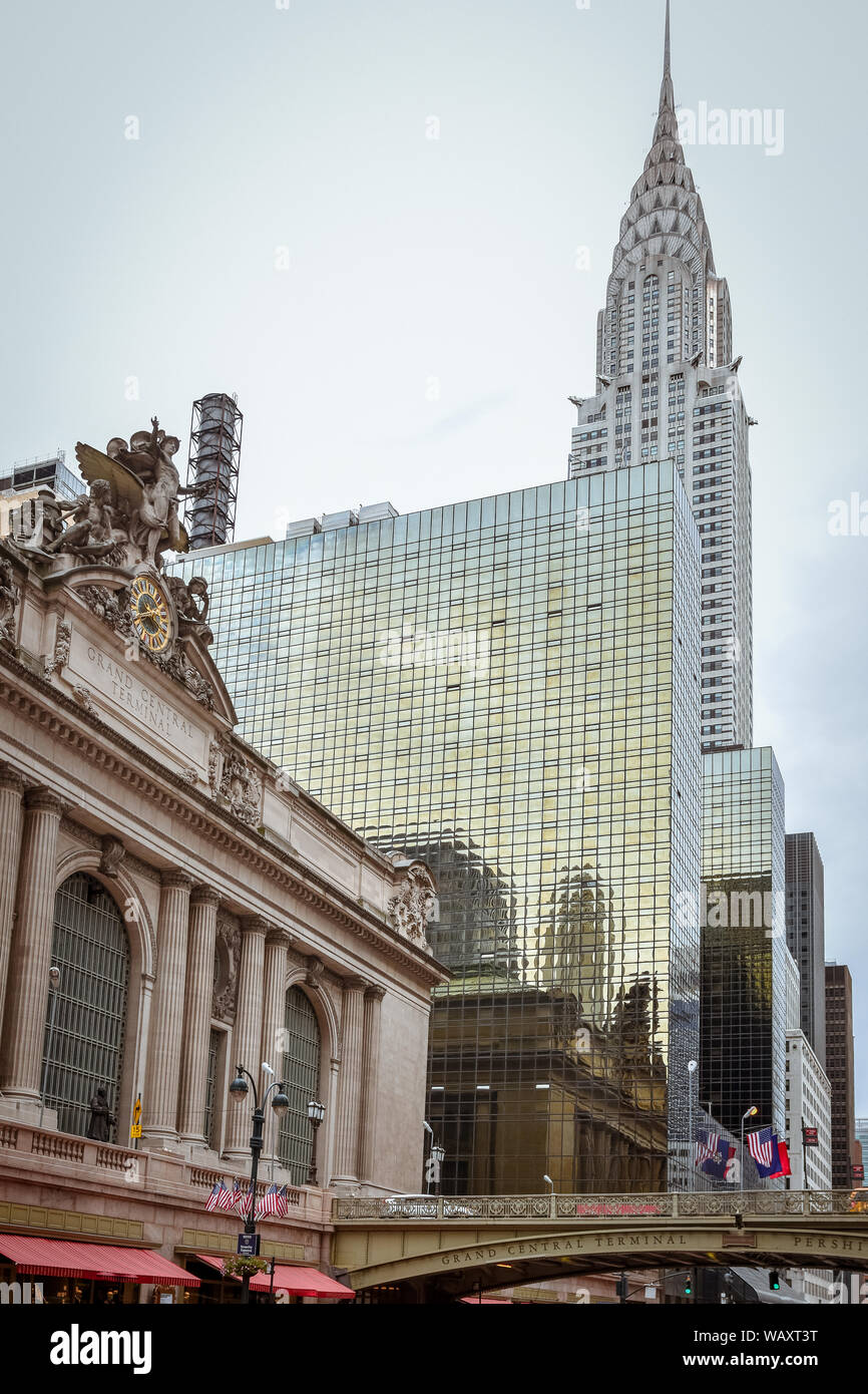 Grand Central Terminal Station Facade and buildings. NYC, USA Stock Photo