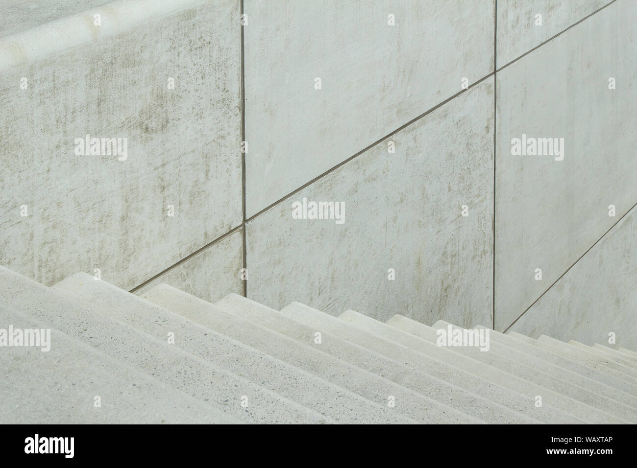 architecture clean concrete stairs in HafenCity hamburg tidied up neatly modern Stock Photo