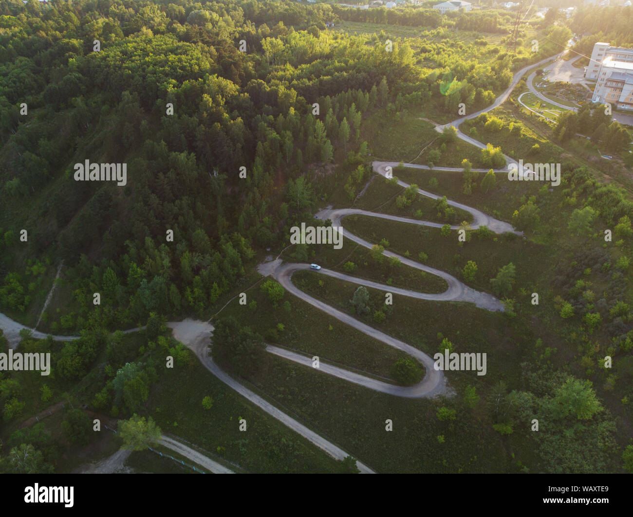 Aerial top vew winding hi-res stock photography and images - Alamy