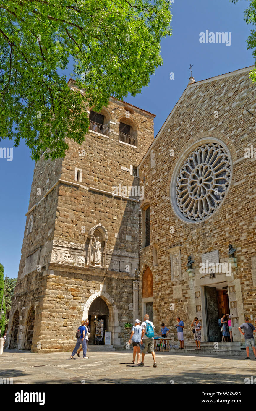 14th-century Cathedral of St. Justus, the main church in Trieste, Province of Trieste, Italy. Stock Photo