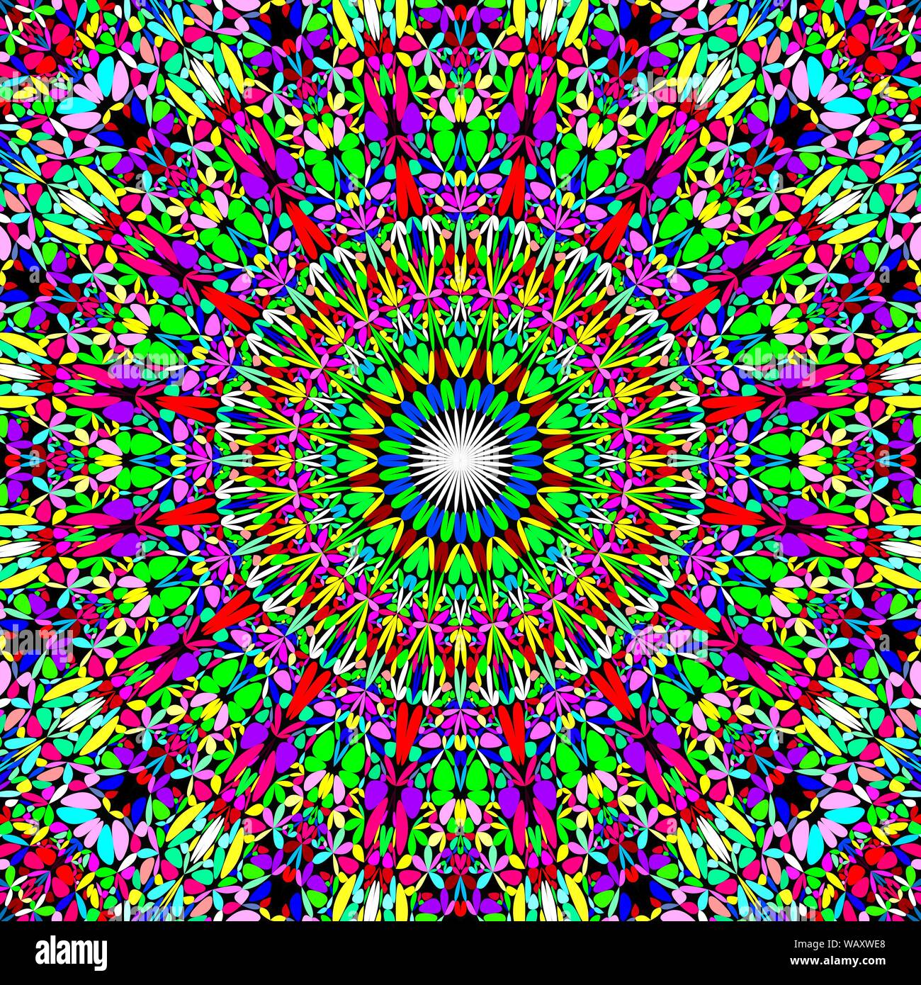 Abstract floral mandala background design - circular vector geometry ...