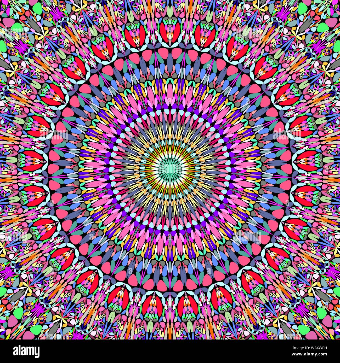 Abstract floral mandala background design - circular vector geometry ...