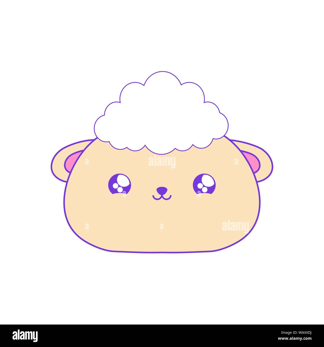 Kawaii sheep icon cute animal Cut Out Stock Images & Pictures - Alamy