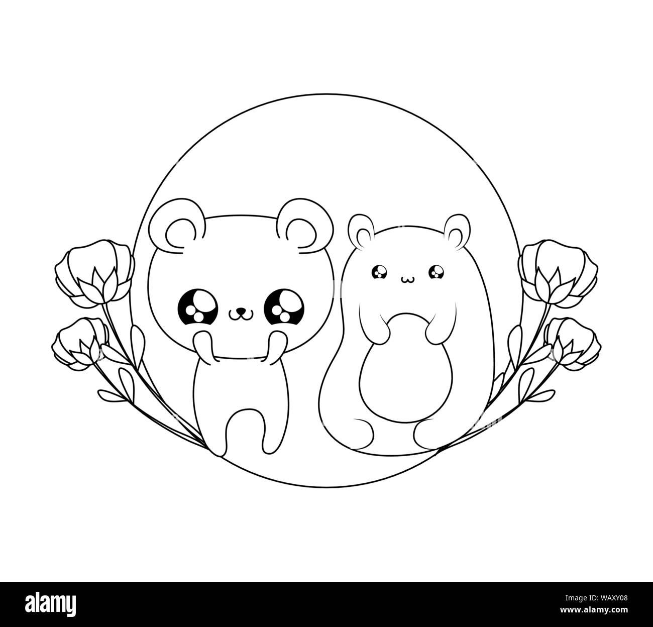 cute bears baby animals kawaii style vector illustration design Stock ...