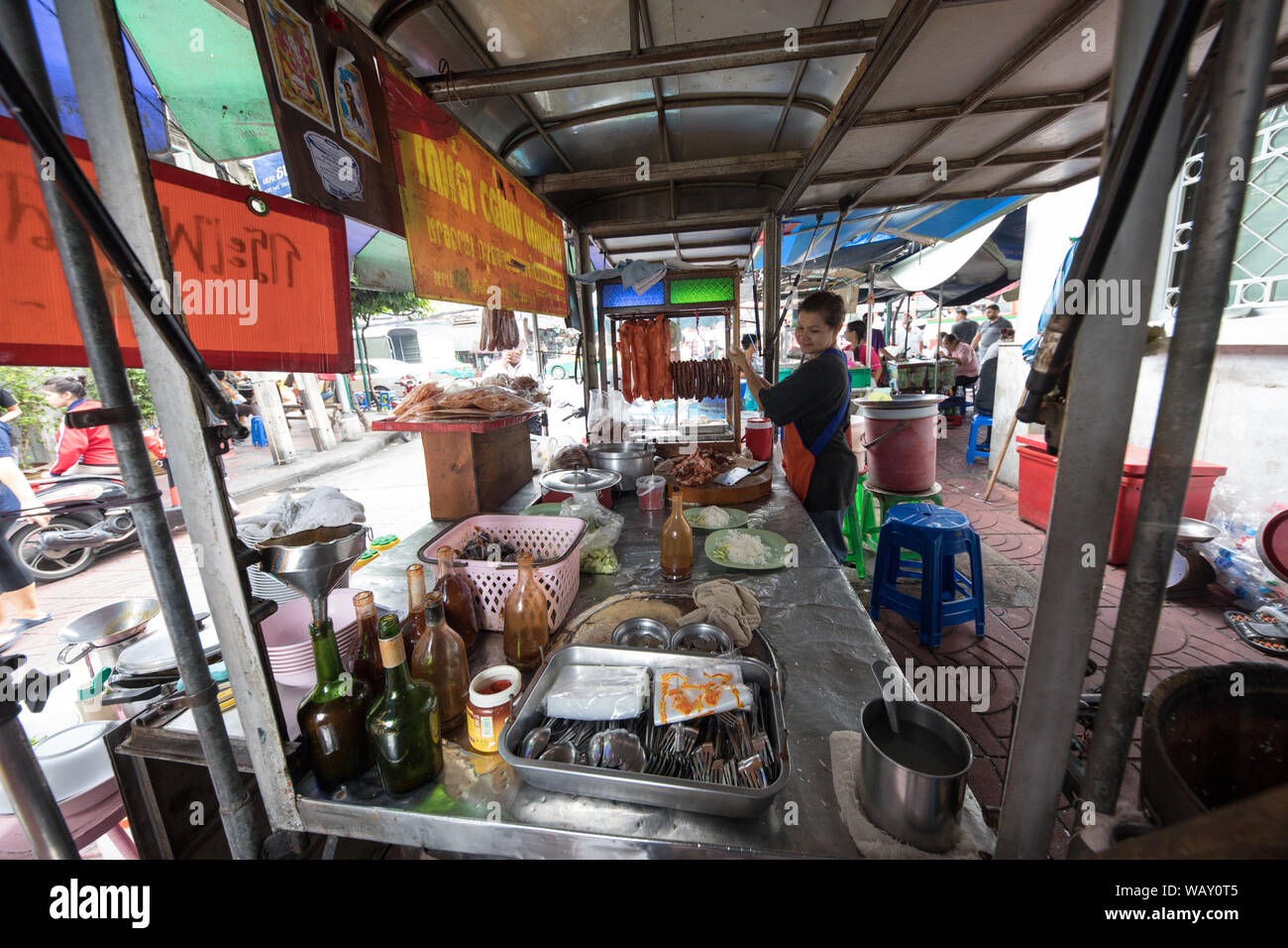 When travelling to Bangkok, Thailand. Famous Bangkok Street Foods. Stock Photo